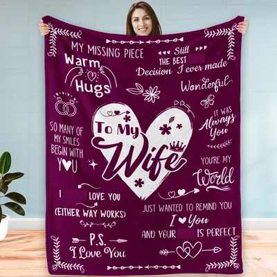 To My Wife Heart Blanket: A Romantic Design for Her