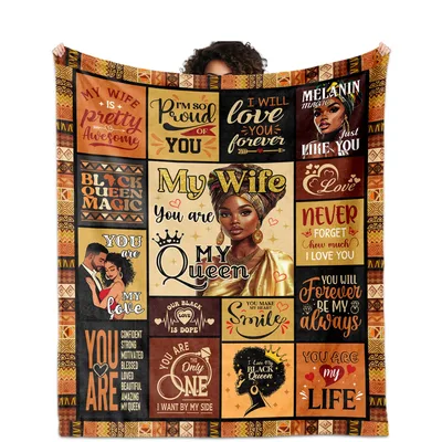 African American Wife Love Blanket Celebrating Black Queens