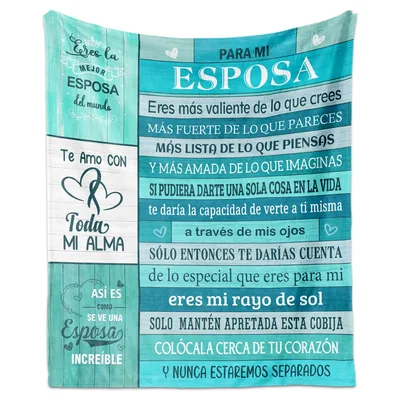 Spanish Wife Message Blanket: A Spanish Love Letter to Her