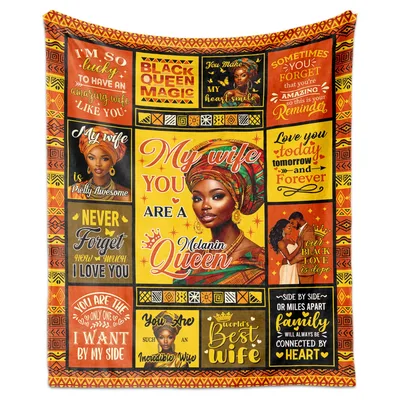 African American Wife Black Blanket Celebrating Melanin Queens