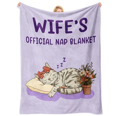 Wife's Official Nap Cat Blanket for Cozy Rests