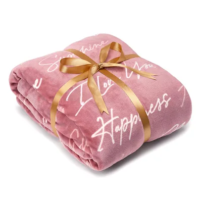 I Love You Happiness Script Blanket: Cursive Love Design for Couples