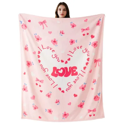 I Love You Hearts Blanket: A Romantic Floral Design for Her