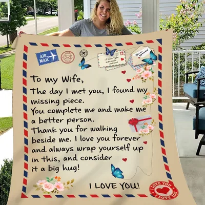 To My Wife Missing Blanket: A Romantic Air Mail Love Letter Design