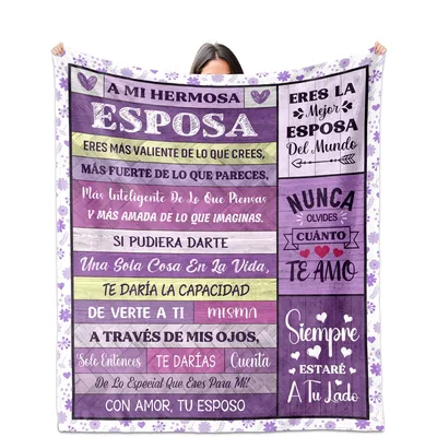 Mi Hermosa Esposa Spanish Blanket: A Love Poem for Your Wife