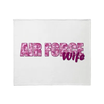 Air Force Wife Blanket Pink Camo Typography Design