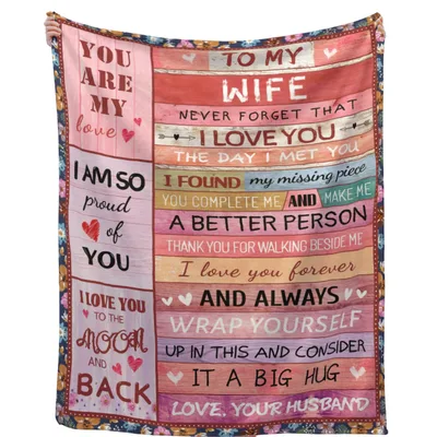 To My Wife Love Blanket: A Rustic Wood Plank Design for Her